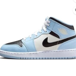 High-Top SneakersLittle Kid's Jordan 1 Mid Ice Blue/Black-Sail-Wh Sz 9c